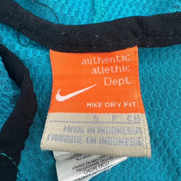 Nike Dry Fit Womens Teal Waffle Knit Full Zip Hoodie Mesh Jacket Small 19542 - Picture 5 of 11